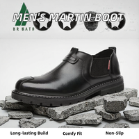 Sepatu Boots Pria Gaya Inggris, Nyaman, Anti Air, Kulit, untuk Martin Boot, Cocok untuk Bisnis Kasual & Aktivitas Luar Ruangan, Anti Selip, dan Menambah Tinggi Badan