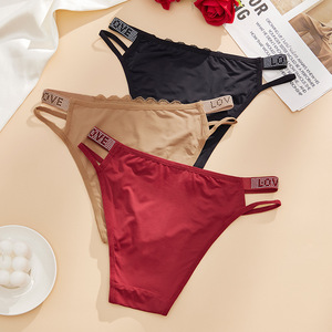 Encaje Nylon Love <span class=keywords><strong>Secret</strong></span> Letter Rhinestone Bragas String Bikini Tanga para mujer - Product Image 2