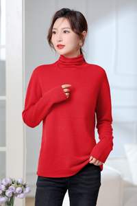 Suéter de <span class=keywords><strong>cuello</strong></span> <span class=keywords><strong>alto</strong></span> de Cachemira 100% sin costuras para <span class=keywords><strong>mujer</strong></span> Estilo informal Cómodo y elegante para el invierno - Product Image 3