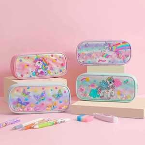 Premium Oxford Cloth Stationery Supplies Cute Christmas Birthday <b>Gifts</b> <b>Pink</b> Kids Girls Pencil Case - Product Image 6