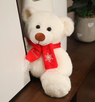 Adorable Ours en Peluche Marron de Noël pour Enfants et Adolescents, Grande Écharpe Douce, Poupée en Peluche pour Décoration Intérieure