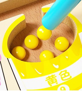 Juguetes Educativos de Madera de Alta Calidad para Niños: Cubo de Pintura con Números, Lápiz de Clasificación de Colores, Cuentas Móviles y Helado de Colores Cambiantes - Product Image 4