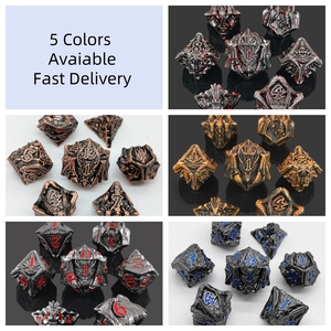 Jeu de dés en métal de qualité supérieure DND, jeu de dés polyédriques gravés Evil Dragon, dés RPG en alliage de zinc lourd pour jeux de société Donjons et Dragons - Product Image 4