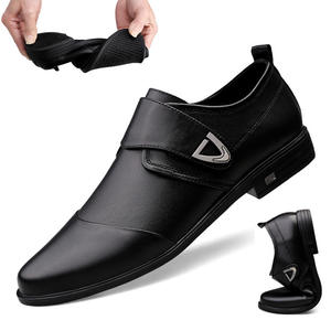 Chaussures carrées souples en cuir de vachette, à lacets, avec des propriétés antidérapantes et respirantes. Chaussures de ville en cuir légères. - Product Image 1