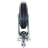 Roulettes pivotantes en caoutchouc pour chariot plat, 8 pouces, 150mm, plaque de Direction de verrouillage de roue, roulette robuste