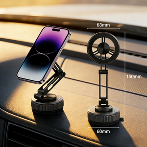 Duradero 360 °   Soporte Magnético Giratorio para Teléfono con Ventosa Nano, Plegable y Extensible, Universal para Coche, Salpicadero y Escritorio - Product Image 1