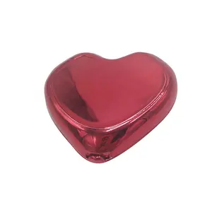 Customizable Logo Portable Passionate Red Heart-shaped Mini Vanity Mirror Pocket Makeup Mirror