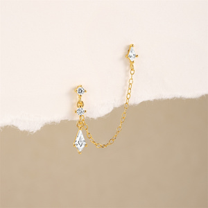 Pendientes Colgantes de Plata de Ley 925 con Circonita en Forma de Cometa, Estrella de Ocho Puntas, Estrella de Cuatro Puntas, Marquesa, Gota de Agua y Borla de Mariposa - Product Image 2