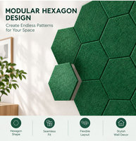 Panneaux hexagonaux en feutre pour bureau à domicile, tableau d'affichage auto-adhésif, décoration murale, panneau acoustique en feutre non tissé pour chambre à coucher