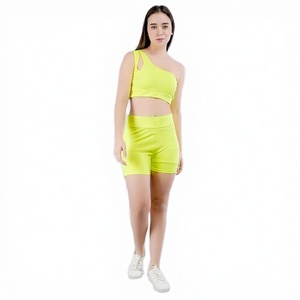 Yoke Custom Front Seamless Women's Yoga Tank <b>Top</b> One-Shoulder Solid Slim Fit Gym Activewear with Custom Logo - Product Image 3