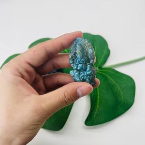 หินลาบราโดไลต์ธรรมชาติแกะสลั<span class=keywords><strong>กร</strong></span>ูปหัวสุนัขจิ้งจอก/เสือดาว/<span class=keywords><strong>พระ</strong></span><span class=keywords><strong>พิฆเนศ</strong></span> สีฟ้า คุณภาพสูง งานฝีมือคริสตัลพลังงาน สำหรับเป็นของขวัญ - Product Image 3