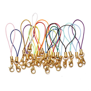 Lot de 12 cordons de téléphone multicolores plaqués or avec fermoir mousqueton, accessoires de bijouterie DIY, matériel artisanal - Product Image 1