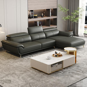Sofá moderno de cuero de lujo en forma de U, <span class=keywords><strong>chaise</strong></span> <span class=keywords><strong>longue</strong></span> de esquina grande y sencillo para sala de estar o recepción, muebles para el hogar - Product Image 2