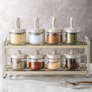 Spice Jar Glass With Telescopic Spoon Lid Airtight Moisture Proof For Kitchen Storage M Size - Product Image 4