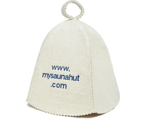 Chapeau de sauna en laine brodé personnalisé OEM ODM avec logo, couvre-chef de sauna réutilisable pour spa, club et sauna à domicile, commande en gros