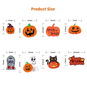 Decoraciones de Halloween para Jardín, Letrero Decorativo con Esqueleto, Gato Negro y Calabazas, Material PP, Adornos para Fiestas Familiares - Product Image 4