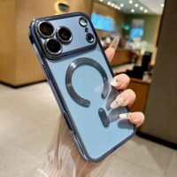 Étui magnétique en TPU, protection intégrale à 360°, placage magnétique, design transparent, grande fenêtre, compatible avec 17