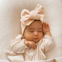 Bandeau d'été élastique pour bébé, accessoires de cheveux, couvre-chef pour bébé, Turban avec nœud papillon
