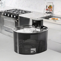 Distributeur d'eau sans fil à induction pour animaux de compagnie avec cycle double couche, fontaine à eau automatique silencieuse pour chiens et chats, étanche IPX5
