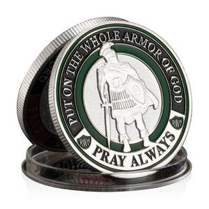 Christelijkheid Souvenir Munt Goud En Verzilverd 'Op Het Hele Pantser Van God' Herdenkingsgeschenk Van Ephesiërs Metalen Materiaal - Product Image 5