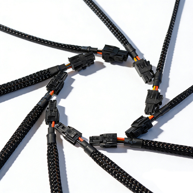 Molex Mega-fit Cable Assembly High Durability 4-Pin PWM Fan Extension Cable Sleeved Braided for Gaming PC Case Fans