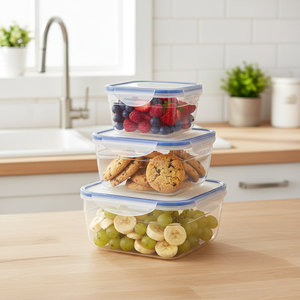Container de Alimentos Quadrado Personalizável, Ecológico e Portátil, em PP Transparente, à Prova de Vazamentos, Caixa de Almoço Bento - Product Image 3
