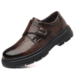 Mocassins en cuir véritable noir à bout rond, semelle extérieure en caoutchouc, semelle intermédiaire en EVA, chaussures souples à enfiler pour homme, collection automne - Product Image 5