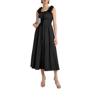 Vestido Medieval Retro de Alta Calidad para Mujer, Diseño Personalizado al por Mayor, Vestido de Corte con Corsé en la Cintura, Lazos y Volantes, Mangas Cortas - Product Image 1