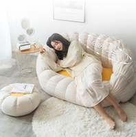 Boconcept Esthétique Crème Blanc Paresseux Citrouille Canapé En Forme De Boucle Chaise Longue Pivotante Avec Repose-pieds