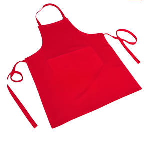 Grembiule rosso solido CHOU 100% cotone - Product Image 1