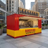 Kiosque de style camion-restaurant en conteneur préfabriqué, bar à hamburgers, glaces et desserts, conteneurs de restaurants personnalisables, kiosques