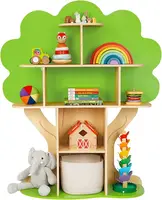 Nouveau design de meubles en bois pour enfants Bibliothèque à 5 niveaux et étagère de rangement de jouets pour les tout-petits pour la salle de classe et la salle de jeux