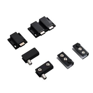 Charnières en acier inoxydable pour vitrine, charnières de porte supérieure et inférieure avec fermoirs magnétiques, charnières de meubles pour porte en verre - Product Image 1