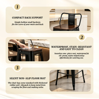 Chaises de bar empilables modernes pour l'extérieur, design contemporain, chaise en métal avec coussin en bois, chaise de restaurant, chaise d'hôtel, mobilier de bar pour événements et fêtes
