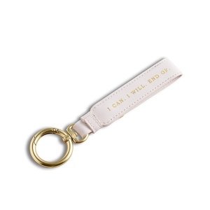 Llavero de Cuero con Logotipo de Marca, Diseño Simple, Rectángulo Blanco, Estampado en Caliente - Product Image 3