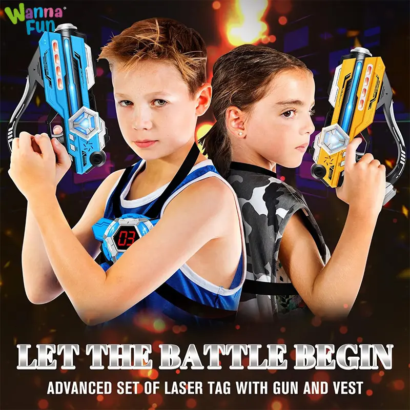 Cross Border Hot Sales Set Of 4 Laser Tag Guns With Digital LED Score Display Vests Automatic Infrared Multi-Func