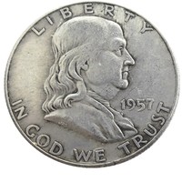 Réplique de la pièce de monnaie Franklin Half Dollar en argent de 1948-1963, frappe D S