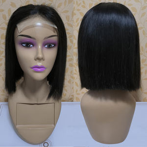 วิกผมตรงถักมองโกเลียสำหรับผู้หญิงผิวดำ,วิกผมบ๊อบสั้นปิดลูกไม้4X4แบบยังไม่ผ่านกระบวนการ - Product Image 6