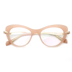 2021 Fashion Pink Cat Eye Acetate Optical Eyeglasses Frame For Girls