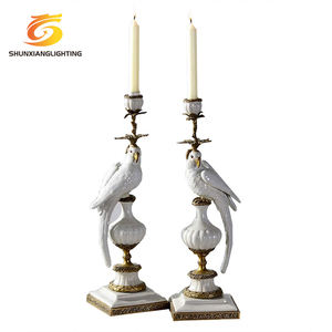 เชิงเทียนเซรามิกรูปนกทรงเชิงเทียนสำหรับตกแต่งลวดลายศิลปะวาดด้วยมือหรูหราแบบชาวยุโรป - Product Image 1
