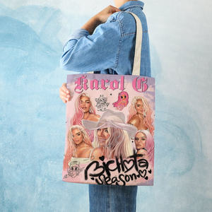 2024 <span class=keywords><strong>Karol</strong></span> <span class=keywords><strong>G</strong></span> Manana Sera Bonito lienzo caliente bolsas de punto portátiles tejido creativo simple estudiante compras tejido playa bolso de mano - Product Image 2