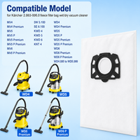Sacs à poussière haute efficacité pour aspirateurs secs et humides non tissés WD4 WD5 WD6 MV4 MV5 – Kit de filtres de remplacement