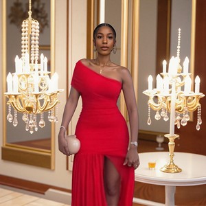 strapless open back dress Agrippa One Shoulder Split Maxi Dress – Draft Luxury main image 0