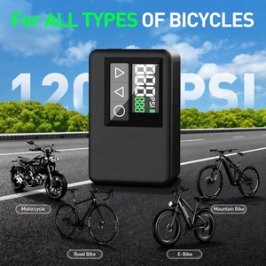 Pompe à air portable pour vélo avec manomètre 120 PSI, gonflage rapide avec valve Presta et Schrader, arrêt automatique pour vélos et ballons - Product Image 3