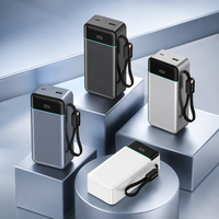 Batterie externe portable personnalisée 10000mAh 20000mAh 30000mAh, charge rapide 65W, câble intégré pour ordinateurs portables, tablettes, téléphones