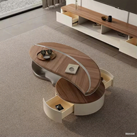 Meuble TV mural ou sur pied avec table basse, design moderne haut de gamme pour salon
