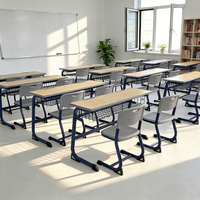 Chaises ergonomiques pour enfants en acier durable de forme C, ensemble bureau et chaise double pour l'école, la maison, le bureau, la chambre, l'appartement