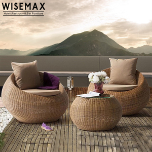 Wisemax phổ biến không thấm nước mây vườn Patio đồ nội thất ngoài trời Vườn mía sofa Set mây tự nhiên ghế sofa ghế và bảng - Product Image 6