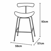 Tabouret de bar commercial professionnel rembourré, dossier ergonomique, hauteur assise 75 cm, style Silhouette, pour tavernes et clubs