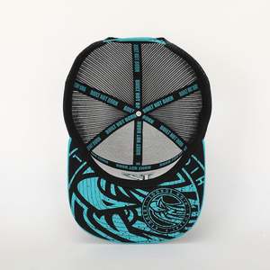 Vente en gros Casquette de sport de plein air personnalisée 7 panneaux Casquette de camionneur Oem en coton noir avec logo brodé de haute qualité Gorras Mesh Rubber Patch - Product Image 6